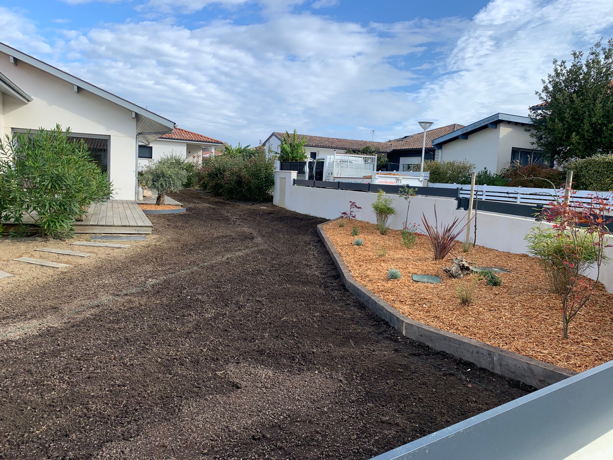 Aménagement de massif avec paillage à Dax