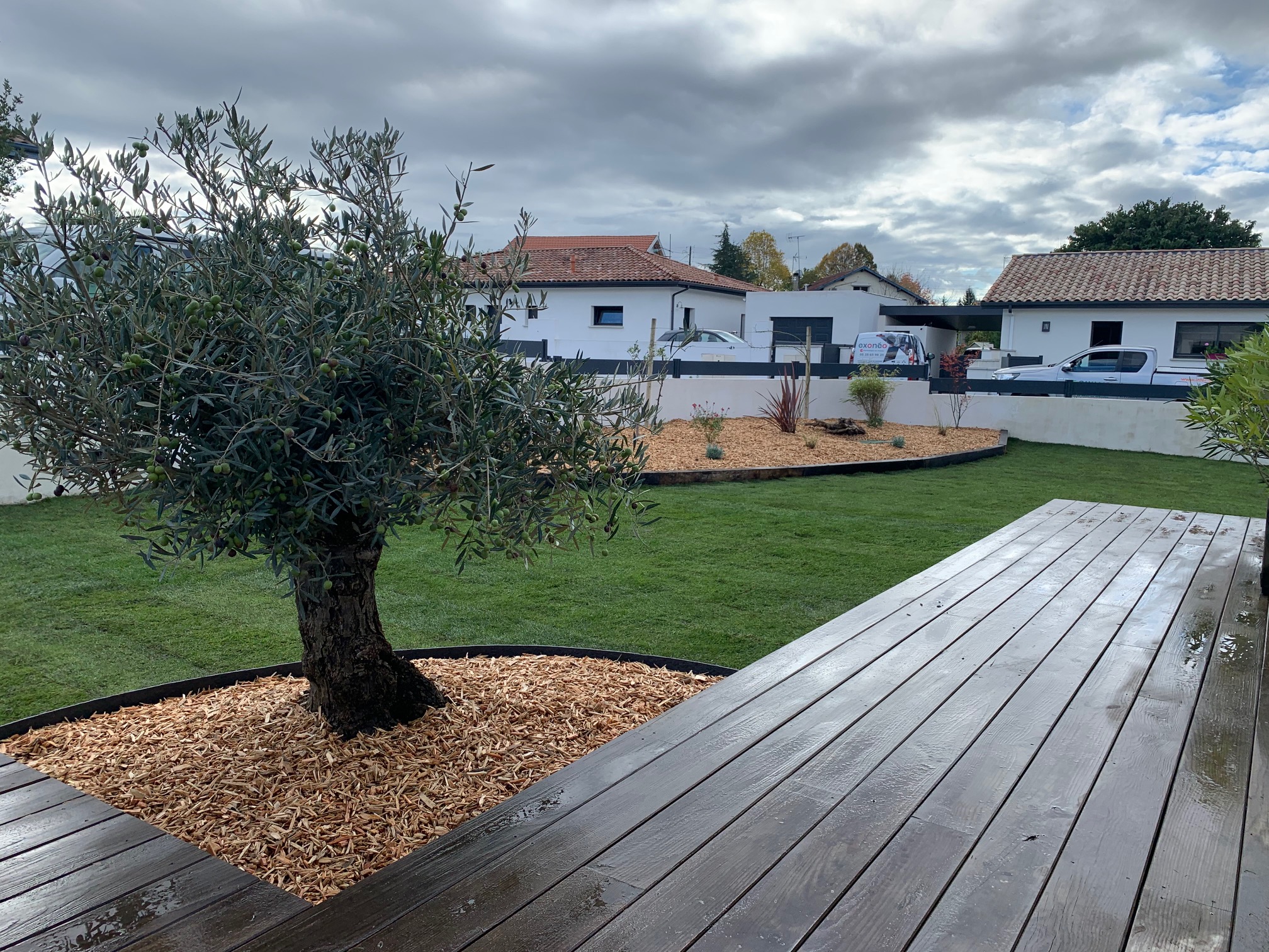 Aménagement de massif avec paillage à Dax